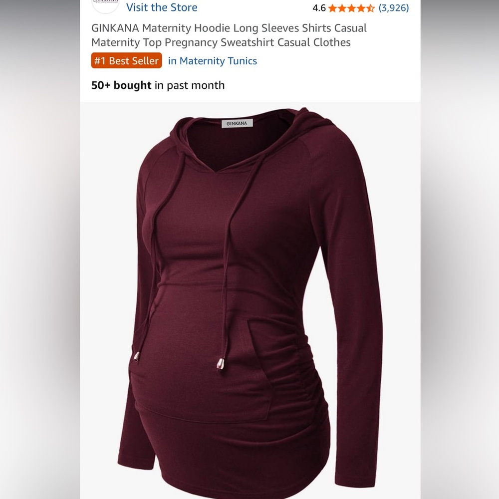 Women’s Burgundy Maternity Tunic